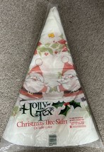 Vintage Holly Tex Christmas Tree Skirt or Table Cover 40&quot; Round Santa Claus - £7.91 GBP
