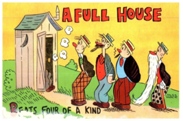 A Full House Beats Four Of A Kind Funny Postcard - £5.58 GBP