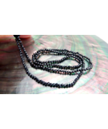 RARE STUNNING AAAAA SPARKLING JET BLACK GEM SPINEL BEADS 13.00" FULL STRAND - £14.01 GBP