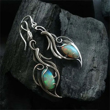 Vintage Style Handcrafted Sterling Silver &amp; Opal Earrings NEW in Gift Box - $49.47