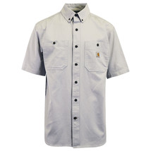 Carhartt Men&#39;s Flannel Shirt Blue Rugged Short Sleeve (222) - £18.35 GBP