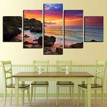 Canvas Wall Art 5 Pieces Nature Scene Mountain Lake Park Canvas Print Wa... - £22.94 GBP