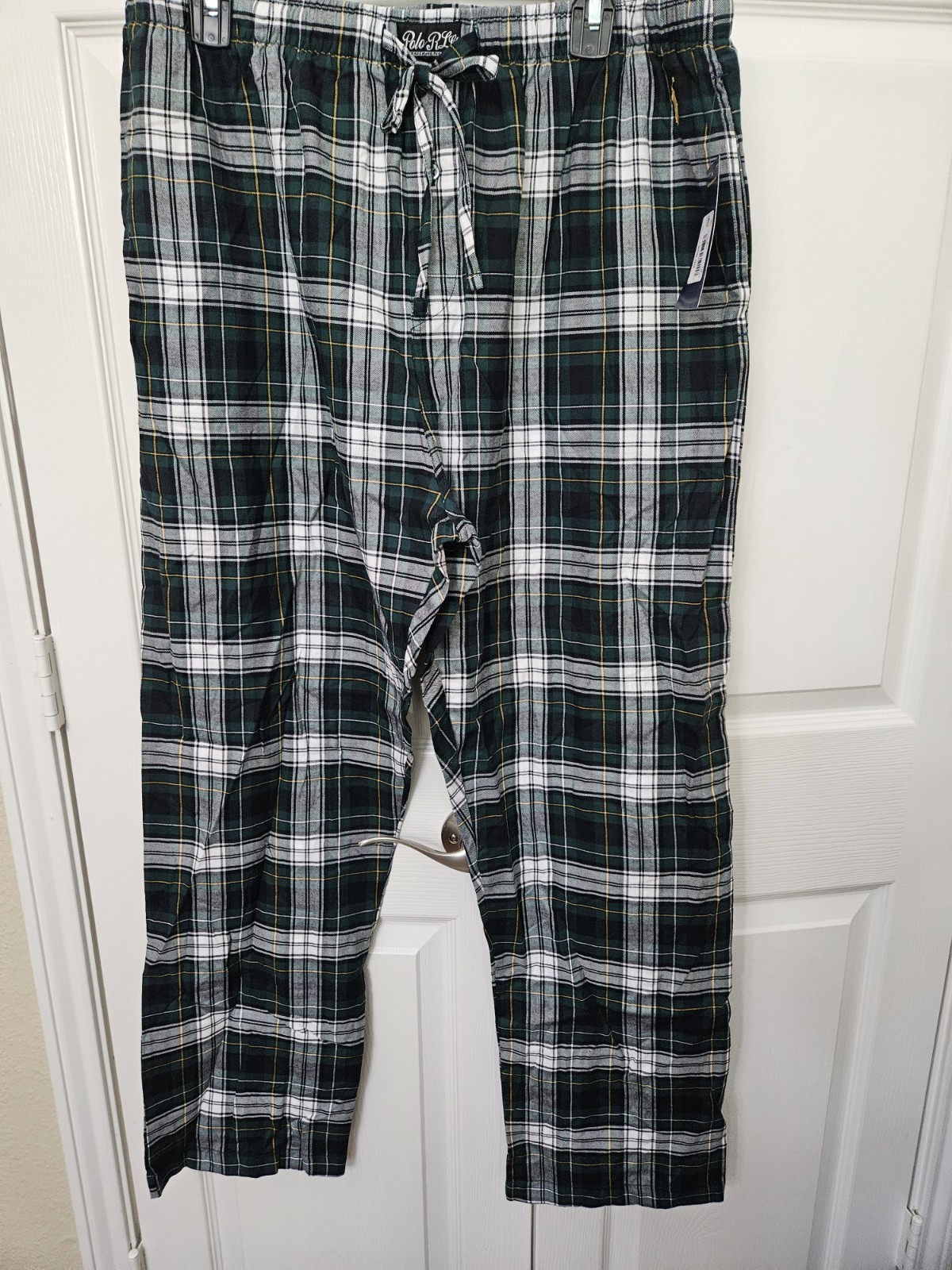Polo Ralph Lauren Men’s Lounge/Pajama Pants  CottonGreen/White Plaid Medium - $29.65