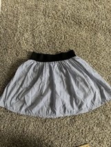 Brandy A Line Mini Skirt Elastic Waist Blue White Striped Lined Size Sma... - £9.72 GBP