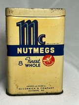 1939 McCormicks Bee Brand 8 Whole Nutmegs Baltimore MD USA Tin Can Spice - $29.95