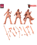 3D Printed STL Miniatures Human Female Ranger B Rangers 28 - 32mm War Ga... - €16,90 EUR+