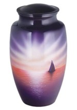 Large/Adult Sunset Sail Ocean Hand Painted Funeral Cremation Urn For Ashes - $199.99