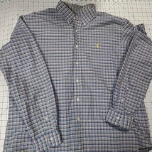 Ralph Lauren Blue Yellow White Plaid Long Sleeve Shirt Men’s XL Heavy Co... - $13.50