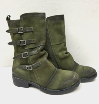 MIZ MOOZ BUCKLE SIDE ZIP BOOTS FOREST GREEN  37EU / 7US  # C-55 - £92.90 GBP