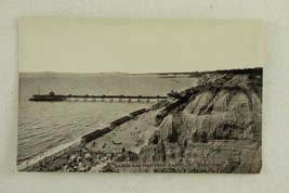 Vintage Rppc Photo Postcard Uk Sands &amp; Pier East Cliff Boscombe England Dorset - £6.63 GBP