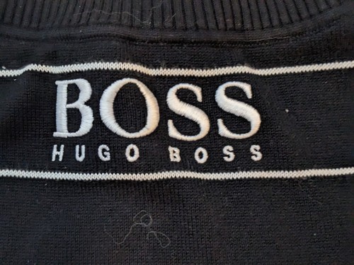 HUGO BOSS Golf Verde Etichetta 1/4 Zip Manica Lunga Felpa Bianco Nero Cotone M Item image 7