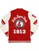 Delta Sigma Theta Sorority Cardigan Sweater Red Wool Delta Heavyweight Sweater - $152.99