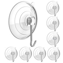 Suction Cup Hooks, Upgrade 2.5 Inches Clear Pvc Suction Cups With Metal Hooks 7  - £12.78 GBP