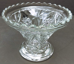 Vintage Unique Clear Glass Footed Pedestal Compote/Candy/Nut Dish Sawtooth - £18.43 GBP