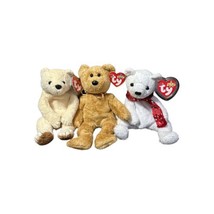 3 Ty Beanie Babies Bears Cashew Chili 2000 Holiday Bear Tags - £14.64 GBP