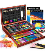 Art Supplies, 153-Pack Deluxe Wooden Art Set Crafts Drawing Painting Col... - $805.14 MXN