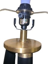 Mid Century Modern Tripod Floor Lamp Black Brass 61" Tall w Shade MCM image 8