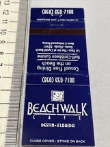 Matchbook Cover  BeachWalk Cafe  Destin, Florida  restaurant gmg  Unstruck - £9.24 GBP