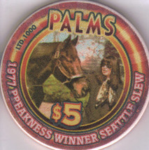 1977 Preakness Winner Seattle Slew Palms Vegas Chip - £8.65 GBP