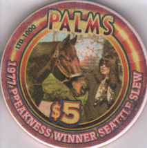 1977 Preakness Winner Seattle Slew Palms Vegas C ASIN O Chip - $14.95