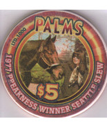 1977 PREAKNESS WINNER SEATTLE SLEW PALMS VEGAS CASINO CHIP - $14.95