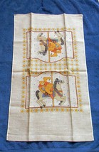 New Vintage All Linen Kitchen Towel Merry Go Round Horse Czechoslovakia Rn 18143 - £11.89 GBP