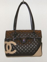 Authenticity Guarantee 
CHANEL Linge Brown Cambon Lambskin Leather Flap ... - £1,966.56 GBP