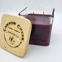 NEW Canyon Creek Candle Company 14oz Cube jar WILD HUCKLEBERRY scented Handmade! - £22.00 GBP