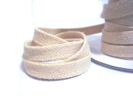 near 5/8&quot; 15mm wide 5-10y Beige Thick Cotton Tube Tape w/o center string... - $6.99+