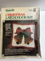 Latch Hook Christmas Bells Pillow Wonder Art Vintage Kit No. 4789 15” Sealed - £17.38 GBP