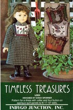 Timeless Treasures Dress Pattern # IJ504 for 17" to 19" Doll UNCUT - $8.00