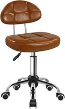 Square Minimalist Swivel Stool With Wheel For Work Spa Shop Massage, Brown - $65.93