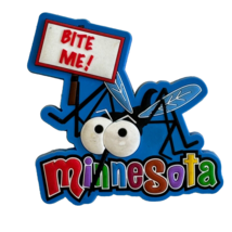 Bite Me Minnesota Cartoon Anthropomorphic Mosquito Magnet - £11.67 GBP