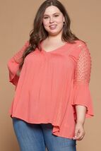 Solid Woven Babydoll Blouse - $34.55