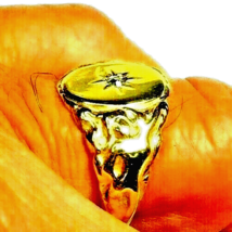 OldWildWEST(.08CT)DIAMOND RING~LUCKY GAMBLER~ANTIQUE*1890s*~14Kgp+Saloon... - $495.00