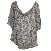 Torrid Chiffon Paisley Print Blouse Womens 3 3XL Off The Shoulder Lined - £12.71 GBP