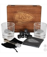 Kansas City Chiefs NFL Drinkware Set 15-Piece Glasses Coaster Cooling Cubes - $109.76 CAD