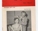 Where To Go This Week Booklet April 7, 1951 Philadelphia Pennsylvania - $17.82