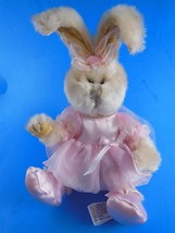  Bunny Rabbit Plush Beige With Pink Ballet tutu Dress &amp; Shoes 8&quot; Sitting Hug Fun - £7.73 GBP