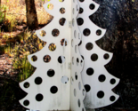 rotating white CHRISTMAS TREE rigid fiberglass w/base 4 spotlights  82" ... - $945.00