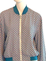 Molly Bracken Jacket Women’s Small Pink Blue Geometric Print Lightweight - £21.19 GBP