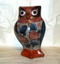 Mateos Signed Mexican Folk Art Tonala Ceramic Owl 9 3/4&quot; - £35.03 GBP