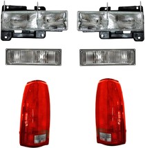 Headlights For 1990 1991 1992 1993 Chevy GMC Truck Pickup Tail Lights Si... - £130.16 GBP