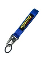 BRAND New JDM MOMO Blue Racing Keychain Metal key Ring Hook Strap Lanyard Univer - £7.92 GBP