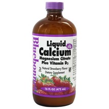 Bluebonnet Nutrition Liquid Calcium Magnesium Citrate Natural Strawberry,16 Oz - £18.05 GBP