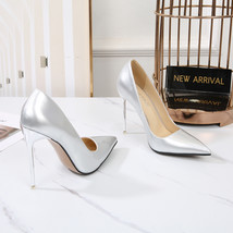 Gold Silver High-heeled Shoe Women Bling Wedding Party Shoes Gold-plated Heel 11 - £60.30 GBP
