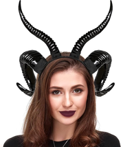 Devil Horns Headband, Black Devil Horns Black Horns Maleficent Horns Hea... - £23.52 GBP
