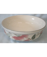 Mikasa Silk Flowers White Green and Pink F3003 8 1/2&quot; Round Serving Bowl - £14.79 GBP