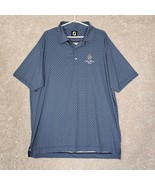 Footjoy Polo Shirt Mens XL Blue Geometric Short Sleeve Performance Casua... - $32.35