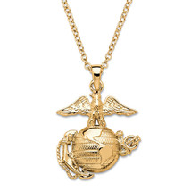 PalmBeach Jewelry Marine Corps Pendant Necklace Gold-Plated 20" - $35.46